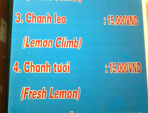 Thực đơn tiếng Anh đến Tây cũng hãi!