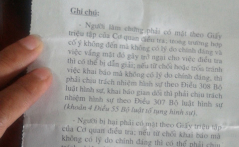 Nhân chứng cũng bị “ép cung”