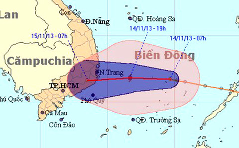 Áp thấp mạnh lên thành bão, đổ bộ Nam Trung Bộ