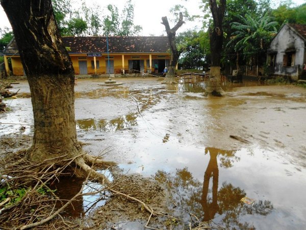 Ngậm ngùi sách cuốn vở trôi