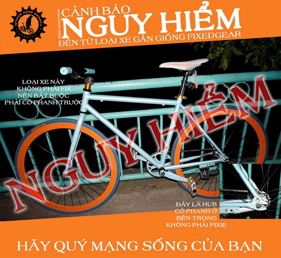 Hiểm họa xe đạp Fixed Gear chất lượng kém