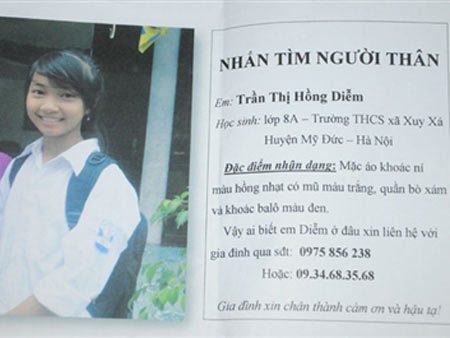 Nữ sinh lớp 8 Hà Nội mất tích bí ẩn