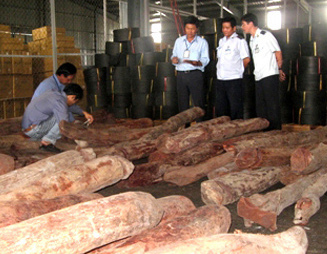 Phát hiện 80 tấn gỗ quý ngụy trang hàng mỹ nghệ