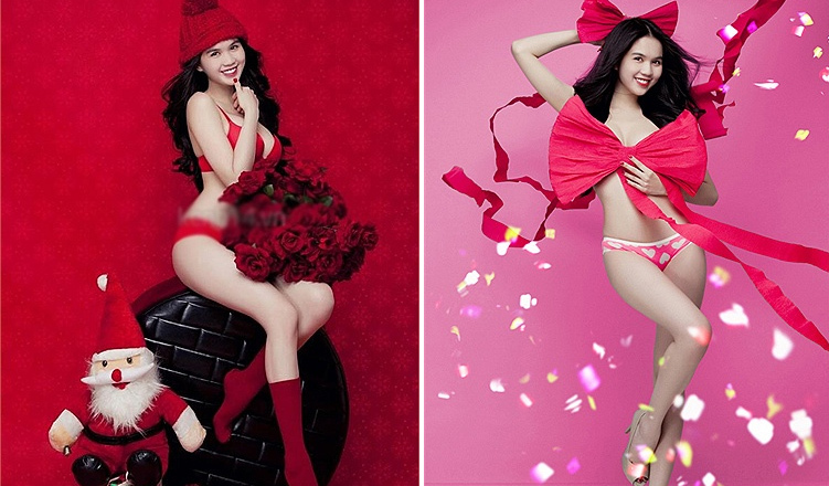Ngọc Trinh đón Giáng sinh với bộ hình nóng bỏng