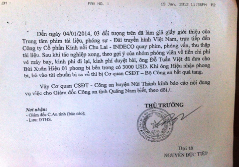 Bắt 3 nghi can mạo danh phóng viên VTV tống tiền doanh nghiệp