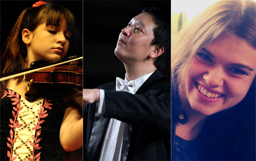 Nhạc trưởng Lê Phi Phi trở lại với 2 violinist xinh đẹp