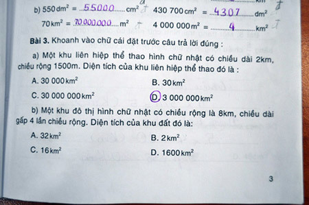 Hoang mang bài toán lớp 4 hai đáp án sai