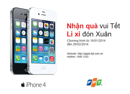 Mua iPhone 4 nhận lì xì dịp Tết