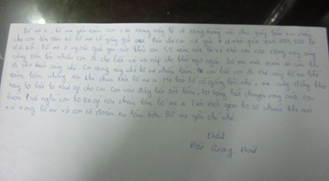 Người giúp bác sĩ Tường ném xác bệnh nhân viết thư gửi mẹ