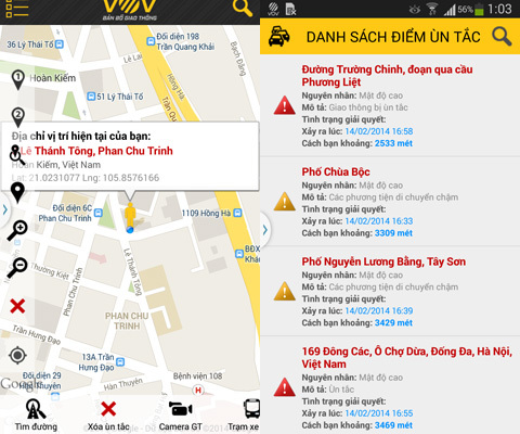 Tránh ùn tắc bằng bản đồ giao thông