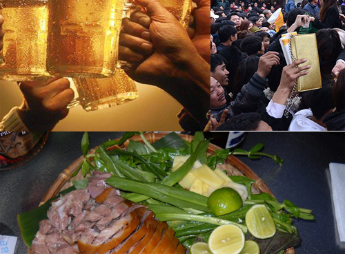 Thịt chó, bia và tranh ấn đền Trần... chuyện thường thôi!