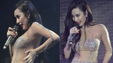 Nhức mắt trang phục mặc cũng như không của ca sĩ