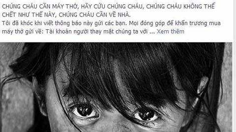 Dân mạng góp tiền mua máy thở cho các bé bị sởi