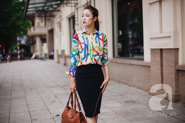 Những gợi ý hợp công sở ngày hè với chân váy bút chì đen