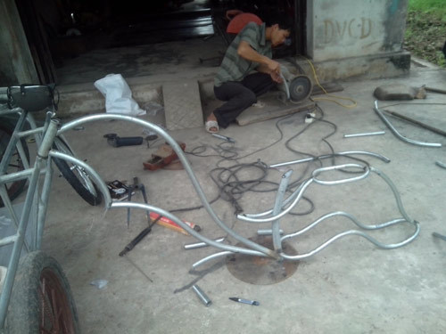 Nam-định, độ-xe, chopper, xe-đạp, thợ-cơ-khí