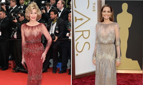 Jane Fonda 'mượn' váy Angelina Jolie đến Cannes