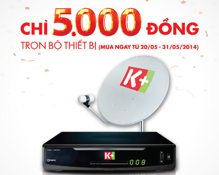 Bộ đầu thu K+ giá 5 nghìn đồng