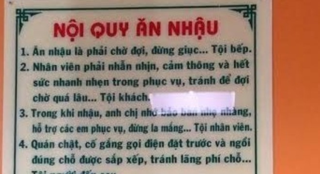 Choáng với nội quy 'ăn nhậu'