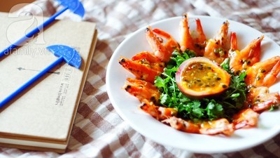 Món ngon cuối tuần: Tôm nướng xốt chanh dây