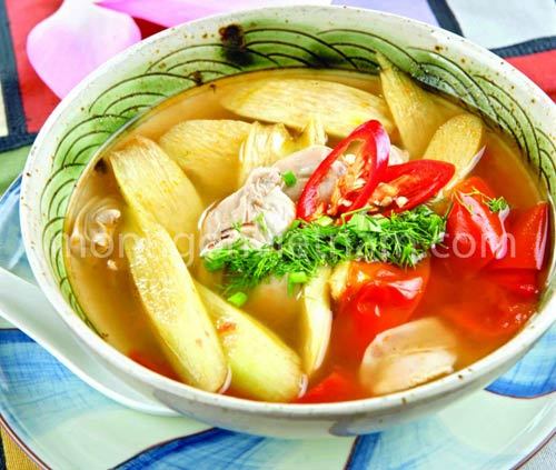 Thanh ngọt canh riêu trai nấu dọc mùng