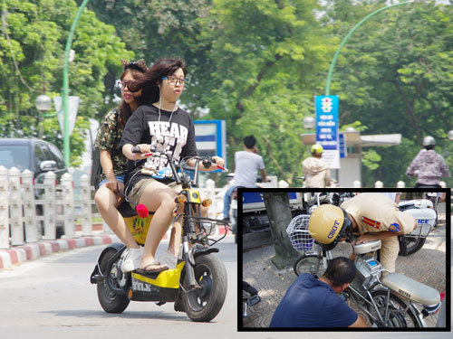 Lao vào đầu xe rồi chửi “đi không có mắt à?