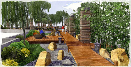 Vườn dưỡng sinh trên cao phong cách Nhật ở Hà Nội