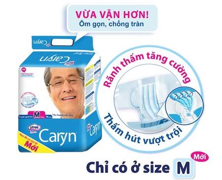 Tã giấy người lớn Caryn: Thêm lựa chọn về kích cỡ