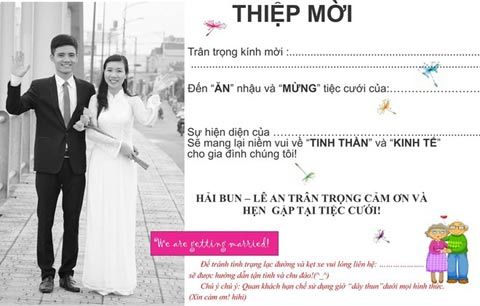 Thiệp cưới độc nhắc khách 