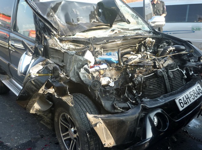 7 ôtô đâm liên hoàn gần cao tốc Trung Lương