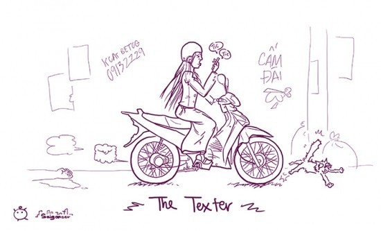 Biếm họa người Việt đi xe máy
