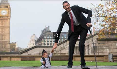 Người cao nhất, thấp nhất hành tinh hội ngộ