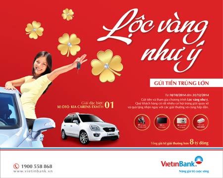 Cơ hội gửi tiết kiệm, ‘rinh’ ô tô cùng VietinBank