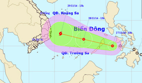 Đêm nay, áp thấp nhiệt đới vào biển Đông
