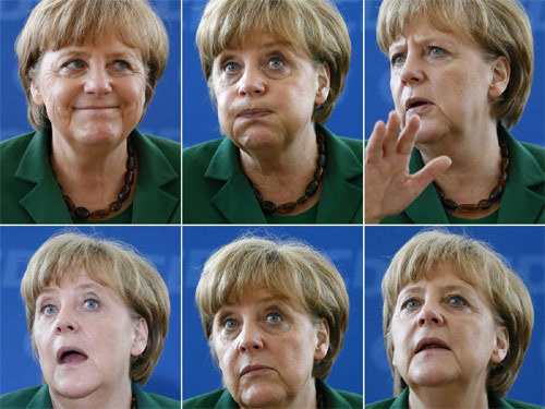 Ngắm nét mặt bà Merkel 