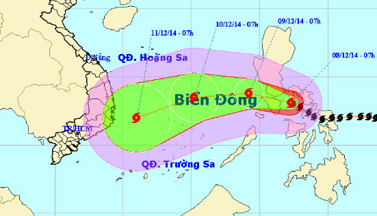 Sáng sớm mai, bão Hagupit đổ bộ biển Đông