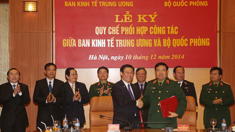 Ban Kinh tế TƯ và Bộ Quốc phòng phối hợp công tác