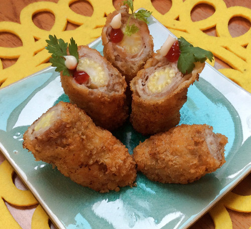 Thịt bò cuốn ngô non chiên xù lạ miệng