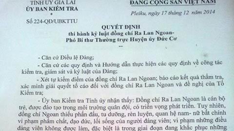 Kỷ luật Phó bí thư huyện quan hệ bất chính với nhân viên