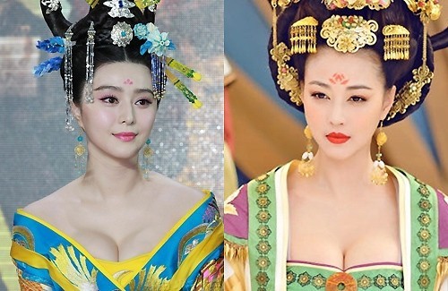 Đóng phim cổ trang vẫn khoe ngực lộ liễu