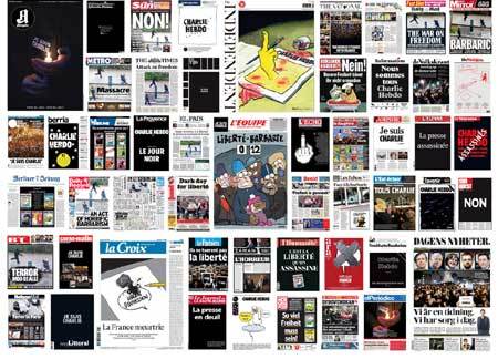 Bộ mặt các báo thế giới thay đổi sau vụ Charlie Hebdo