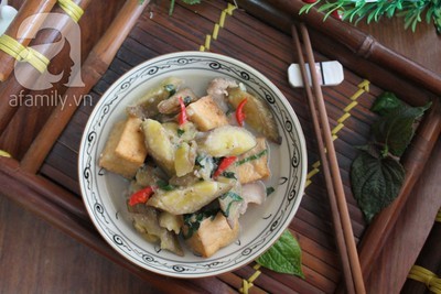 Đổi vị cho bữa tối với chuối xanh nấu đậu thịt ngon bổ rẻ