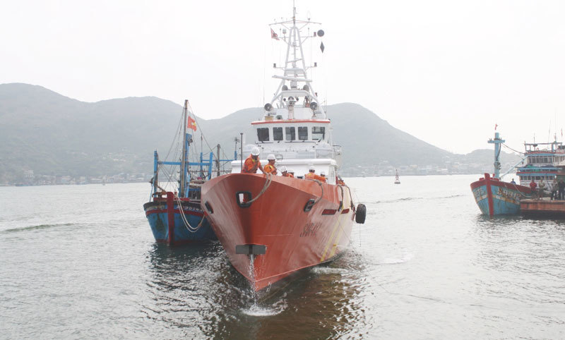 8 thuyền viên gặp nạn về cảng Quy Nhơn an toàn