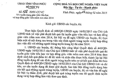 Thi giáo viên ở Vĩnh Phúc: 35 người từ trượt thành đỗ