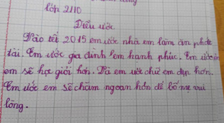 Đầu năm mới, trò lớp 2 ước bố mẹ đừng chửi nhau