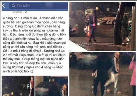 4 cô gái phải tự trả tiền ăn do chàng trai bỏ về giữa chừng