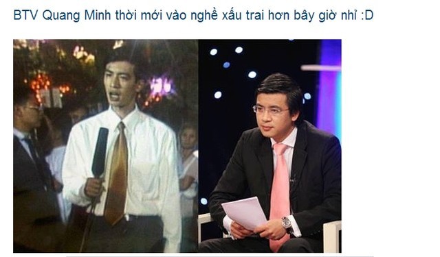 Ảnh gầy nhom của BTV Quang Minh khi mới vào nghề