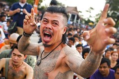 Lễ hội xăm mình bằng mực từ nọc rắn độc của Thái Lan