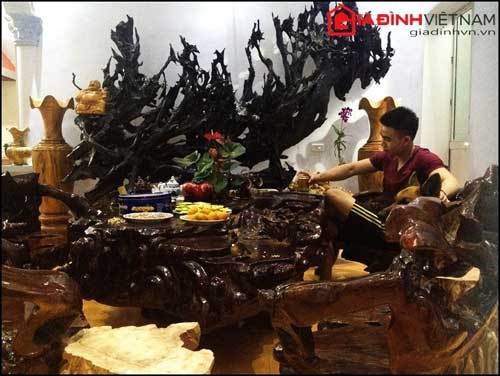 đồ-gỗ, nội-thất, bàn-ghế, Điện-Biên, miền-núi, biên-viễn, đại-gia, thú-chơi, giường, tủ,