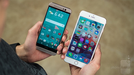 HTC One M9, iPhone 6 Plus