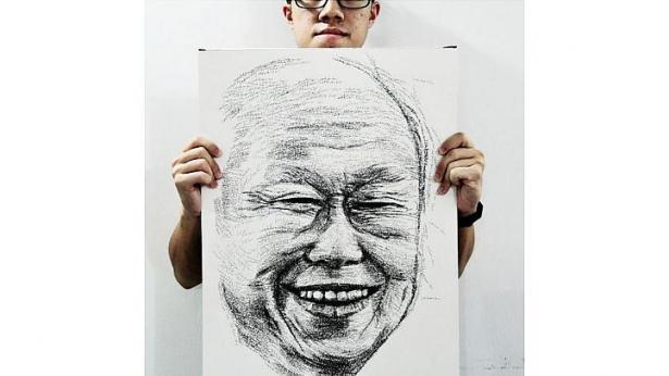 Độc đáo chân dung ghép từ 18.000 từ 'Lý Quang Diệu'